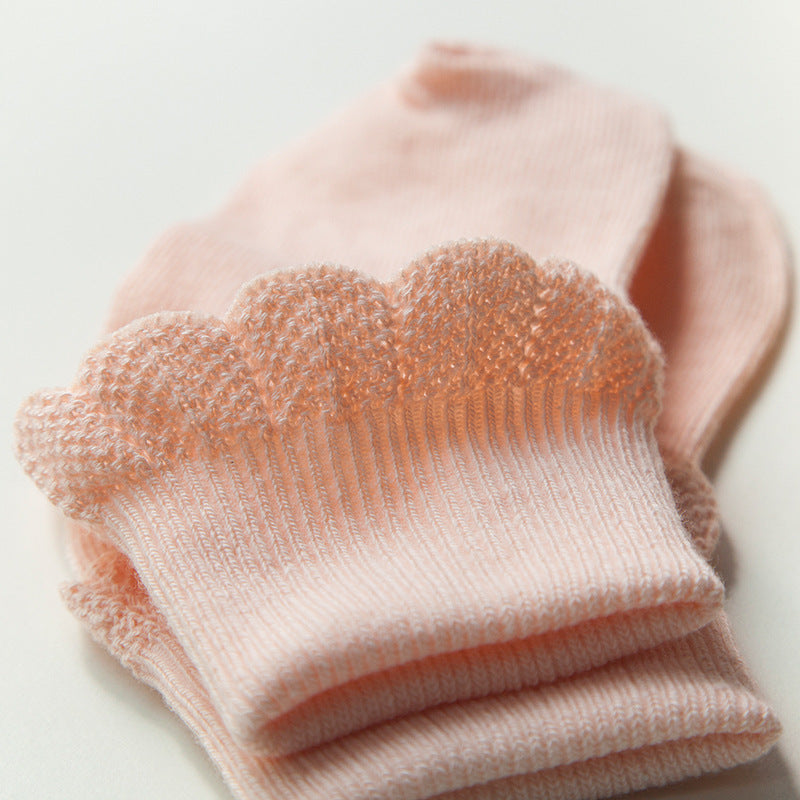 Lace Cotton Children's Socks Turn Over