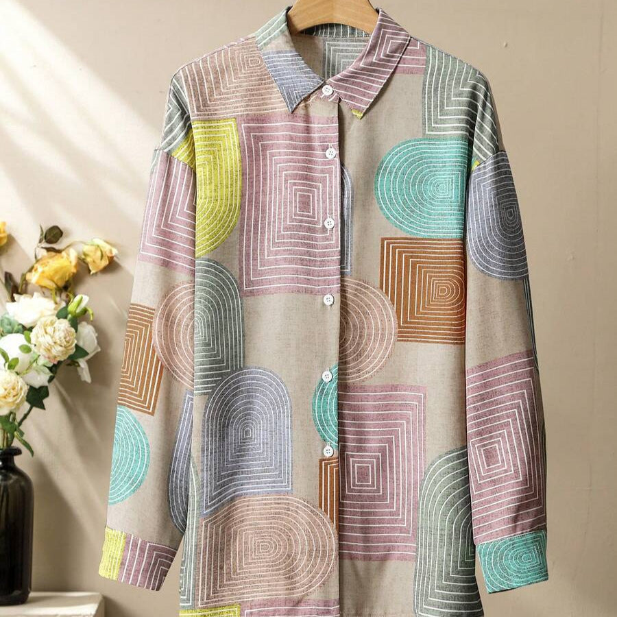 Printed Long Sleeve Trousers Suit