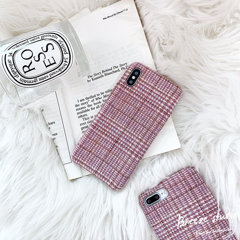 Flannelette Plaid Cell Phone Case Wool