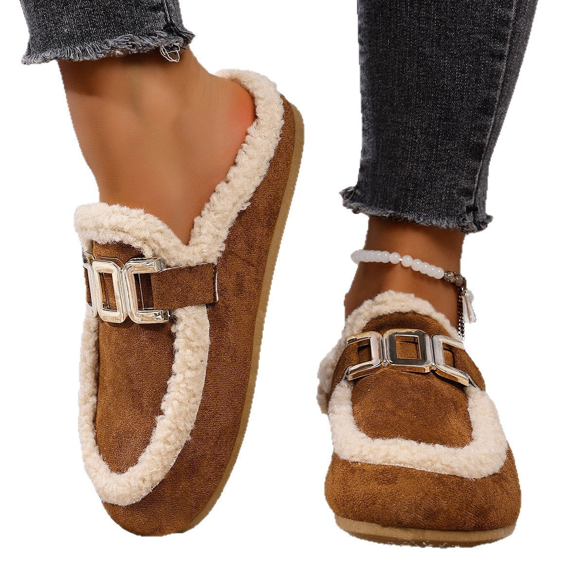 Winter New Birkenstock Closed Toe Fluffy Shoes