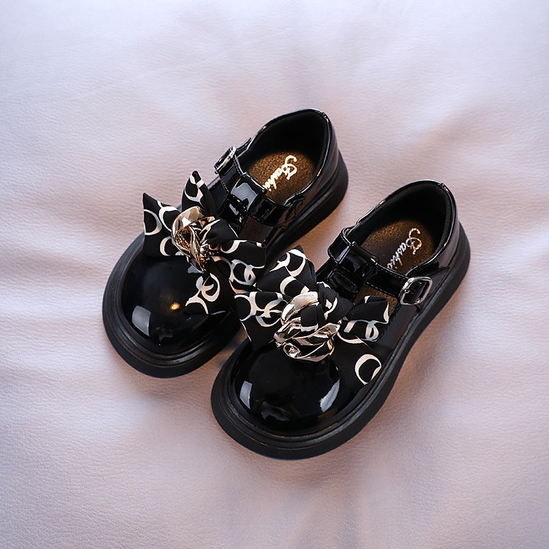 Shiny Bow Luxe Girls Shoes