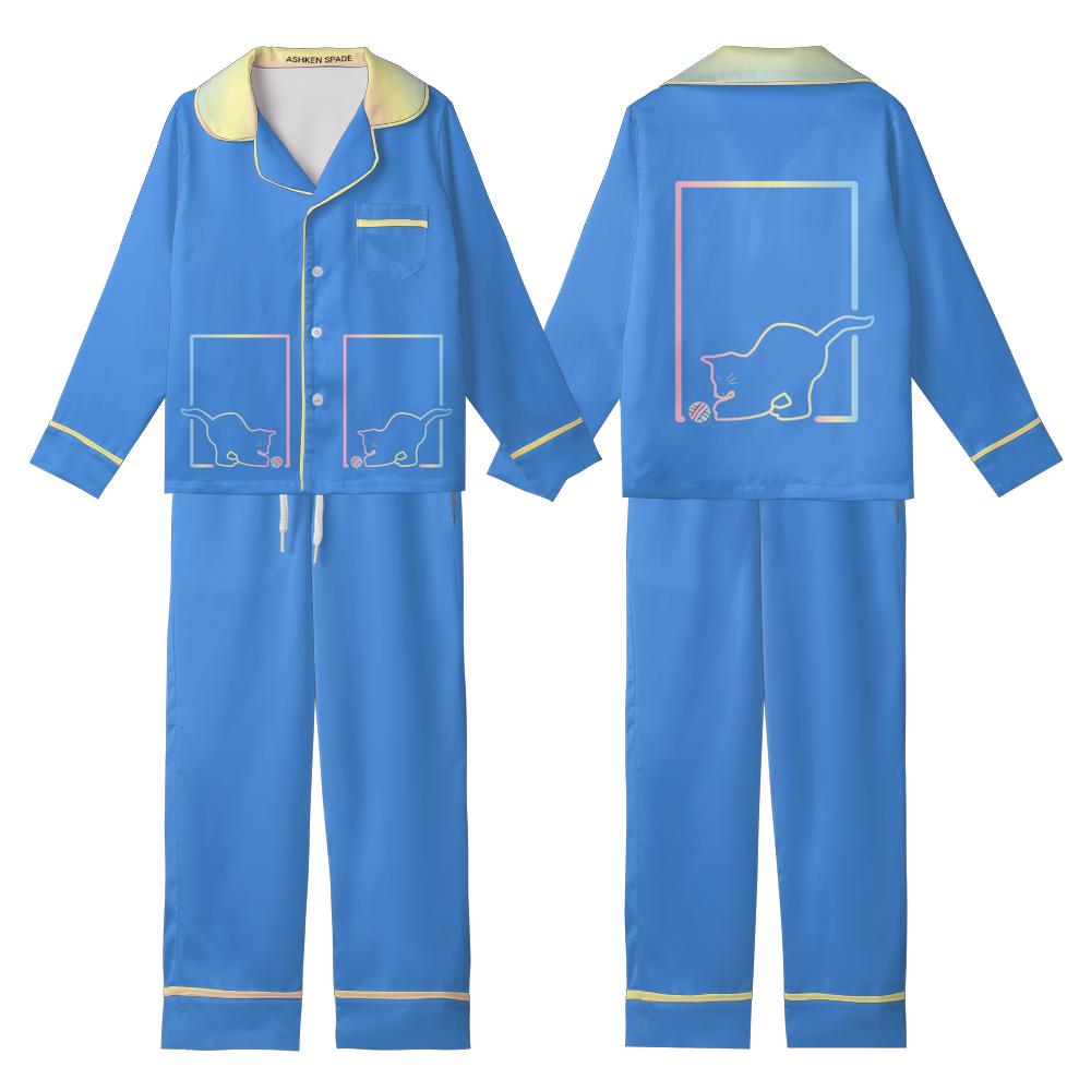 All-over Print Kid Satin Pajamas Set